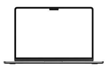 Wall Mural - detailed front side photo of laptop without background. template for mockup