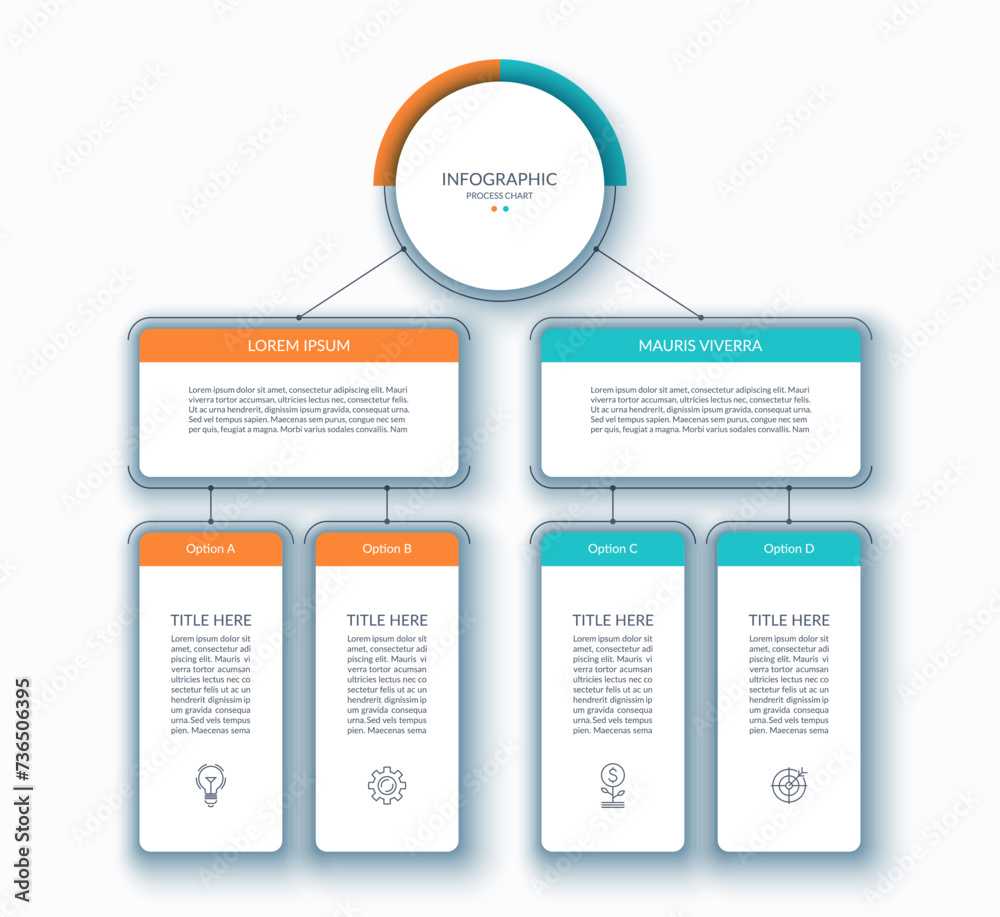 Infographic process flow chart. Clean minimalistic vector template. Can ...