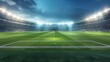 © Chingiz - A breathtaking panoramic view of a bustling modern stadium, alive with the excitement of a live football match