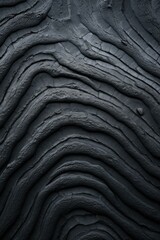 Wall Mural - Black wood texture with wavy lines. Generative AI.