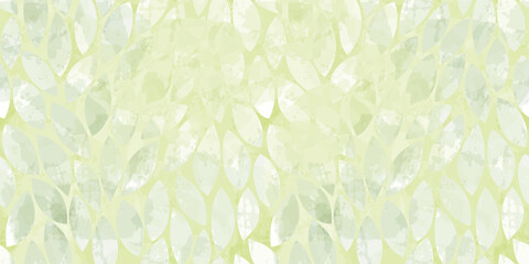 Wall Mural - Green leaves seamless vector pattern. Watercolor tea leaf background, textured jungle print.