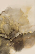 Art Abstract watercolor and alcohol ink flow painting blot. Brown, beige color with gold glitter. Marble grain texture background.