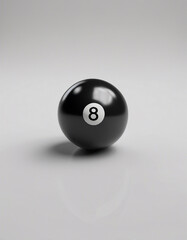 Wall Mural - No. 8 black billiard ball on isolated white background

