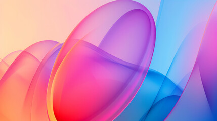Wall Mural - background with soft light circle shapes in pastel pink and blue colors