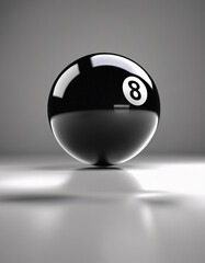 Wall Mural - No. 8 black billiard ball on isolated white background
