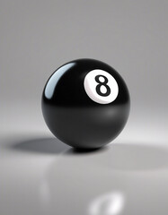 Wall Mural - No. 8 black billiard ball on isolated white background
