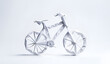 Fahrrad Rad e-bike in geometrischen Formen, wie 3D Papier in weiß wie Origami Falttechnik Symbol Logo Vorlage gesunde einfache umweltfreundliche Fortbewegung für Hobby Freizeit Urlaub Straßenverkehr