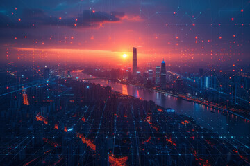 Aufkleber - a network of interconnected smart cities utilizing technology to optimize urban living and enhance s
