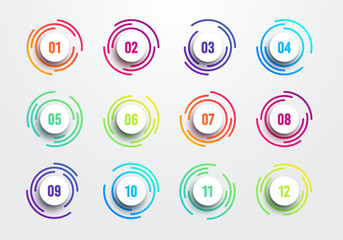 Poster - colorful round button or bullet pionts