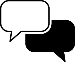 Poster - Blank Speech Bubbles or Clouds Conversation Communication Message Symbol Element Icon with Empty Space for Text. Vector Image.