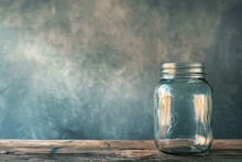 Empty Glass Jar With Isolated Background