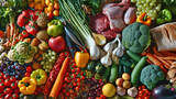 Fototapeta Tęcza - Fresh Fruits and Vegetables Assortment