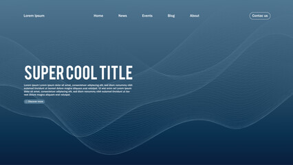 Poster - Landing page abstract design. Template for website or app. Colorful abstract minimal wave