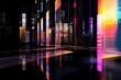 abstract rainbow colored glass hallway