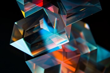 Wall Mural - abstract colorful glass prisms background