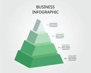 Wall Mural - pyramid chart template for infographic for presentation for 4 element