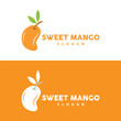 Fresh mango graphic design illustration template fruit garden plant mango logo