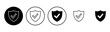 © AAVAA - Shield check mark  icon set. Protection approve sign. Safe icon vector