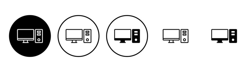 Computer icon set. computer monitor icon vector.