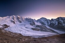 Mountain Panorama On The Diavolezza, View Of The Bernina Group, Piz Palue, Bellavista, Piz Bernina, Pers Glacier, Morteratsch Glacier, Engadine, Switzerland, Europe