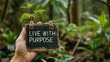 Motivational quote  live with purpose  on blurred background   success concept in abstract design.