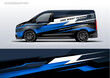 Sporty graphic van car wrap livery design vector eps 10