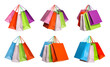 © New Africa - Colorful shopping bags isolated on white, set