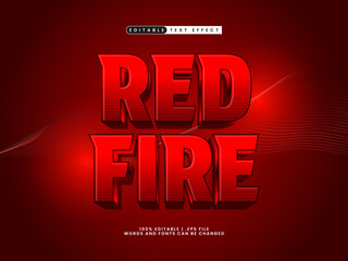 Wall Mural - red fire editable text effect style