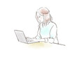 © なつみ 白岡 - ノートパソコンを操作している女性のイラスト