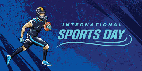 Wall Mural - Americanb football sport background vector. international sports day banner background 