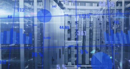 Poster - Animation of diagrams and data processing over server room