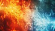 © IgnacioJulian - abstract background fire versus ice