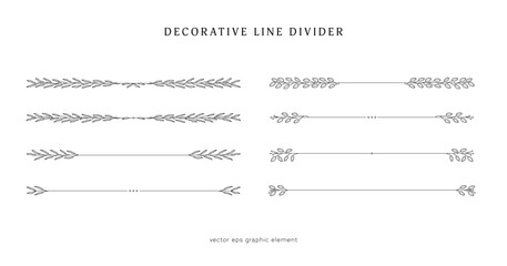 Poster - nature floral vine line divider for text layout separator decoration vector element set