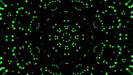 Poster - Electronic kaleidoscopic pattern. Design. Moving electronic pattern with kaleidoscopic effect. Beautiful animation of moving parts and details of kaleidoscopic pattern