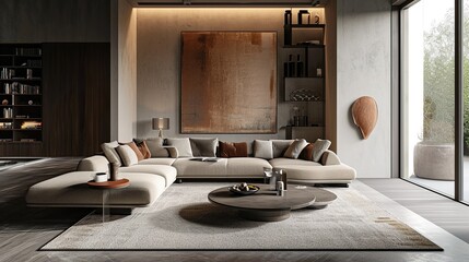 Scandinavian elegance inspired modern living room interior 