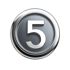 Poster - 5 number icon silver button