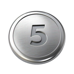 Sticker - 5 number icon silver button