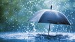 © ISK PRODUCTION - umbrella under rain against water drops splash background. Rainy weather concept