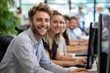 © Giantdesign - Corporate Business Photography of an Exceptional Customer Service Team, Reflecting Their Dedication and Teamwork, Generative AI