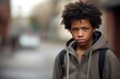 © blvdone - Young teenage boy serious sad face  troubled teen teenager