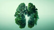 Green lungs - environmental protection concept - surreal illustration.