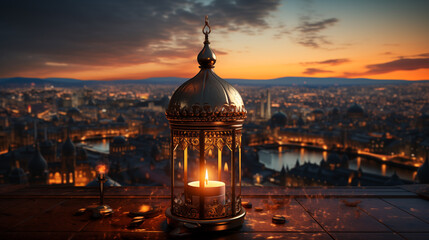 arabic lantern for ramadan concept background