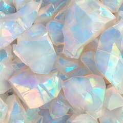 Wall Mural - Shiny iridescent quartz crystals, seamless pattern