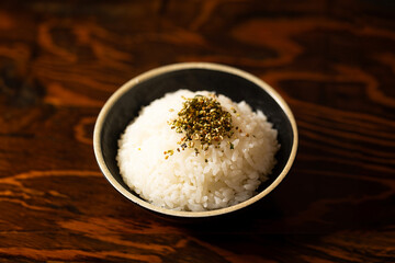 steamed rice in a bowl