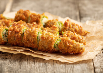 Poster - Fried chilli pepper stuffed minced meat and vegetables