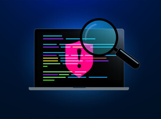 Poster - Code vulnerabilities exposed. Ethical Hacking. Uncover risks of stealthy backdoor attack in code models. Defend against hackers, viruses, cybercrime, ransomware, malware, fraud. Vector Illustration