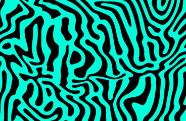 Poster - Psychedelic abstract geometric distorted background with glitched curved lines.