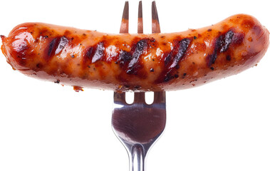 Grilled sausages isolated on transparent background. PNG