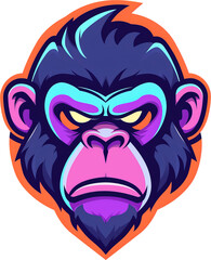 Wall Mural - Vector gorilla icon, gorilla icon, gorilla head, vector, isolated on transparent background. PNG