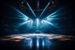 Step into the center stage with a spotlight background, featuring a single beam of light that draws attention to the focal point, Generative AI